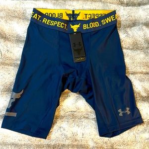 UnderArmour Project Rock Mens Medium Shorts HeatGear Compression 1353900 NWT